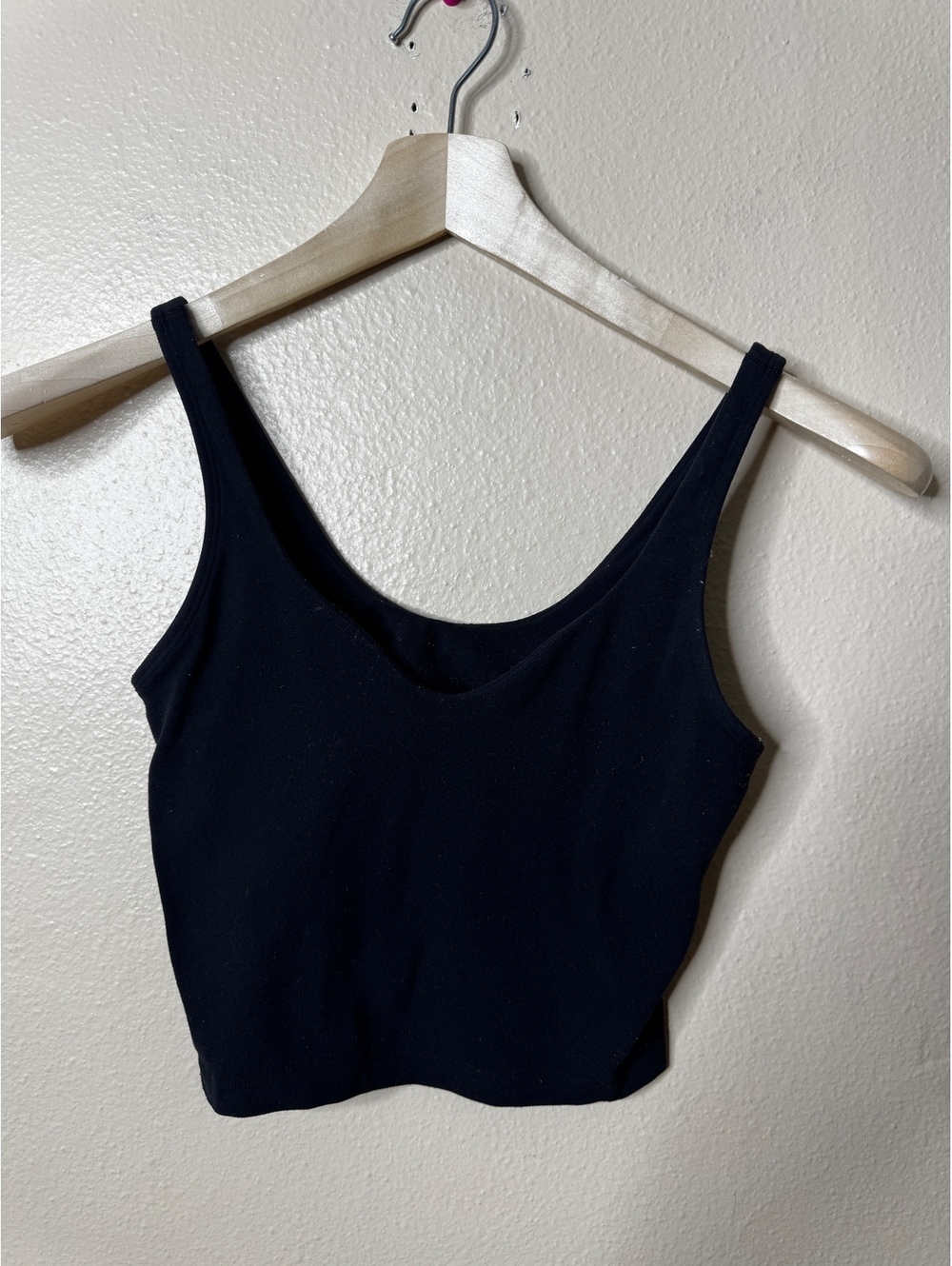 Lululemon Align Tank Womens 4 Black Cropped Yoga Workout Top Scoop Neck